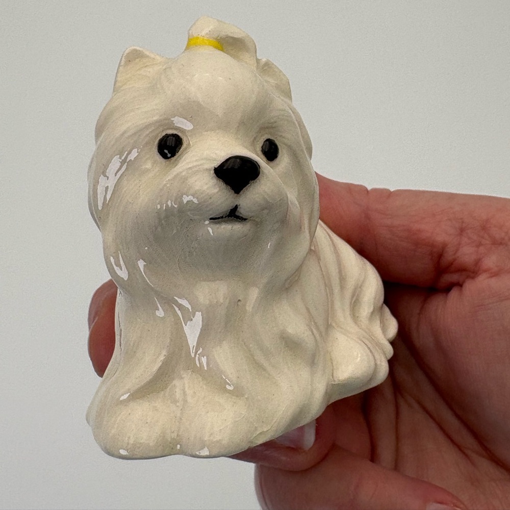 Charming White Ceramic Dog Figurine